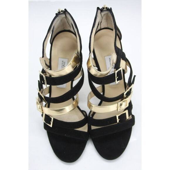 Jimmy Choo Bubble Bronx Caged Strappy Sandals Gold Metallic - Picture 3 of 11